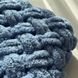 Плед плюшевий ручної роботи 150х200 см Плетінка середньо-синій колір 13772-150х200наявність фото 4