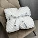 Подарунковий набір "Sweet Bunny" з плюшевим пледом ручної роботи візерунок Плетінка та білим зайчиком-гризунцем 85х85 см білий колір 13832-85х85 фото 3