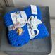 Подарочный набор "Sweet Bunny" с плюшевым пледом ручной работы узор Зефир и белым зайчиком-грызунцем 85х85 см синий цвет 13853-85х85 фото 1