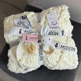Подарунковий набір "Sweet Bunny" з плюшевим пледом ручної роботи Ромбики та білим зайчиком-гризунцем 85х85 см молочний колір 13817-85х85 фото
