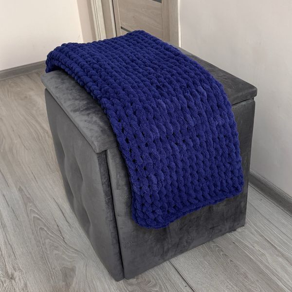 Плед плюшевий ручної роботи 85х85 см Зефір темно-синій колір 13885-85х85наяв фото