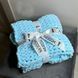 Подарунковий набір "Sweet Bunny" з плюшевим пледом ручної роботи Зефір та зайчиком-гризунцем білим 100х100 см блакитний колір 13807-100х100зайбіл фото 3